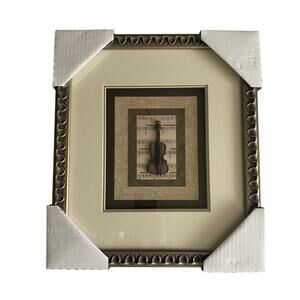 Framed Musical Instrument Art Piece Featuring the Violin